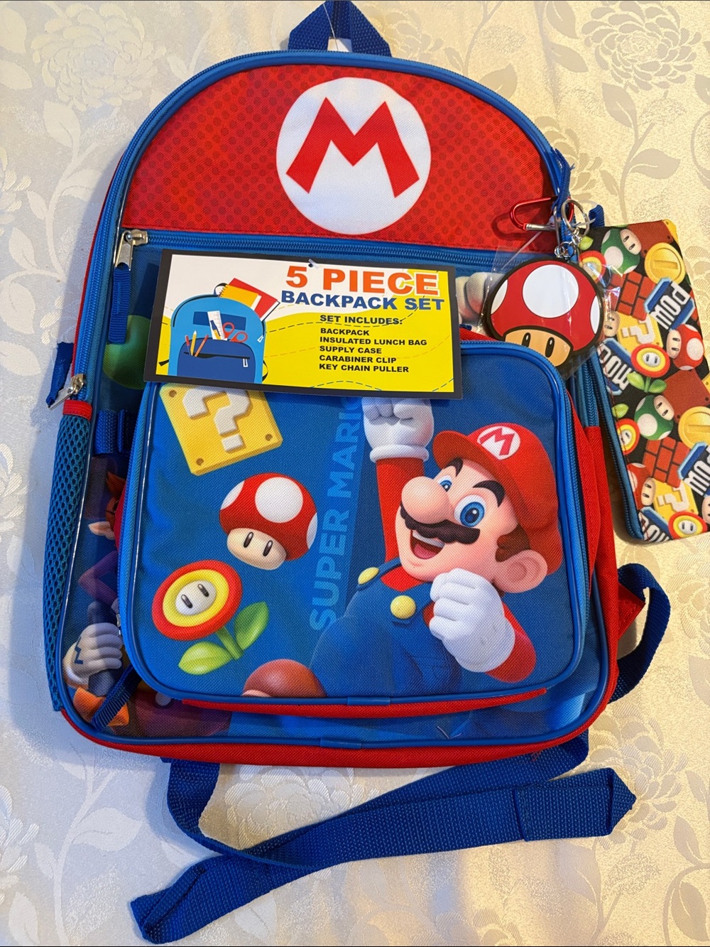 Nintendo Super Mario Backpack 5 Piece last one! New